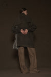 Mutedance 24 Autumn and Winter Scarf Buttoned Jacket Series MD-MD24FW08-olive green MD24FW07